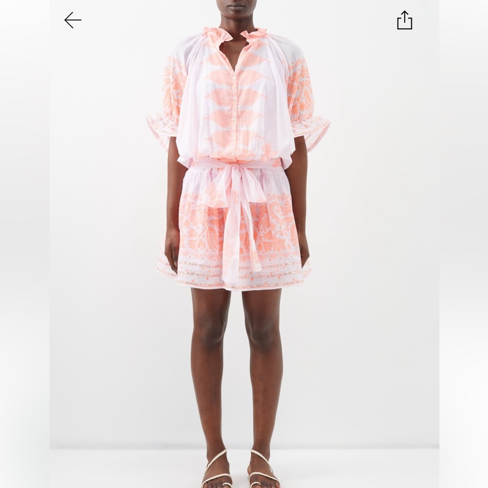 Juliet Dunn White and Pink Dress